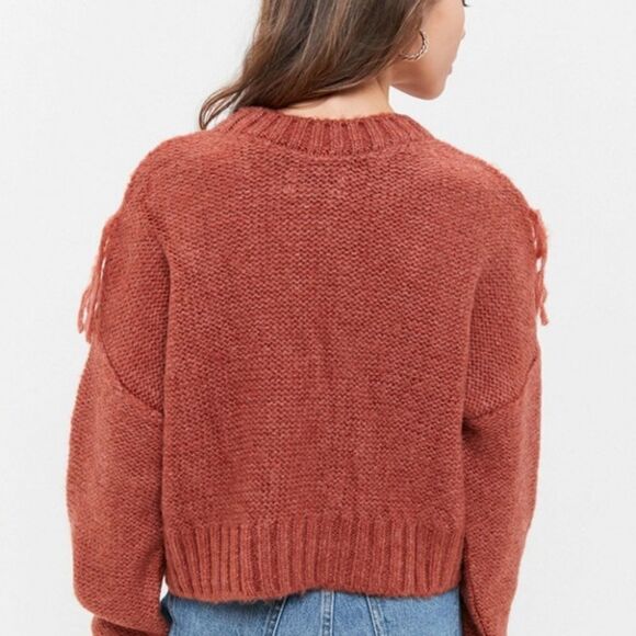 Urban Outfitters Fringe Crop Rust Sweater Size XS - Picture 5 of 8